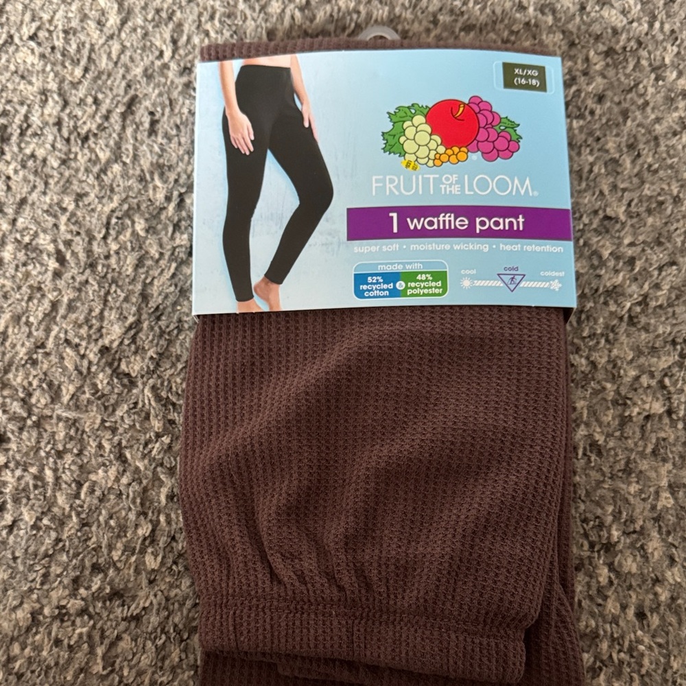 Fruit of the Loom Chocolate Waffle Pants XL